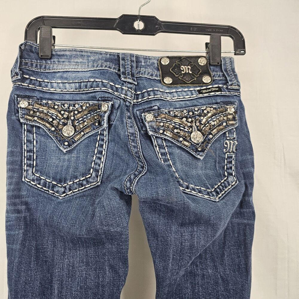 Miss Me JP548954 SKINNY Metal Embellishments Rhinestones Thick Thread Womens 25